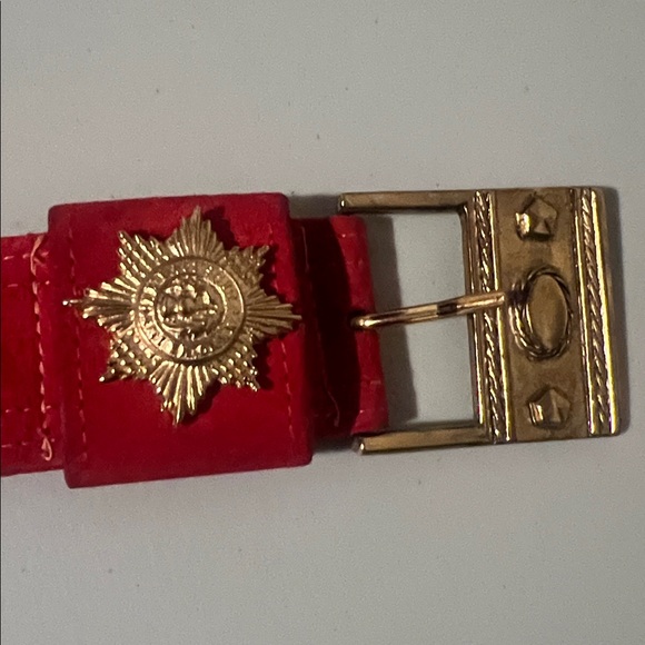 Vintage R.J. Graziano Designer Belt | Red Suede with Gold Hardware main image 4